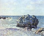 Alfred Sisley Bucht von Langland mit Felsen oil painting